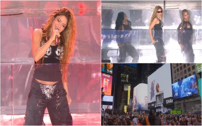 Shakira surpreendeu fãs com concerto na Times Square em Nova Iorque