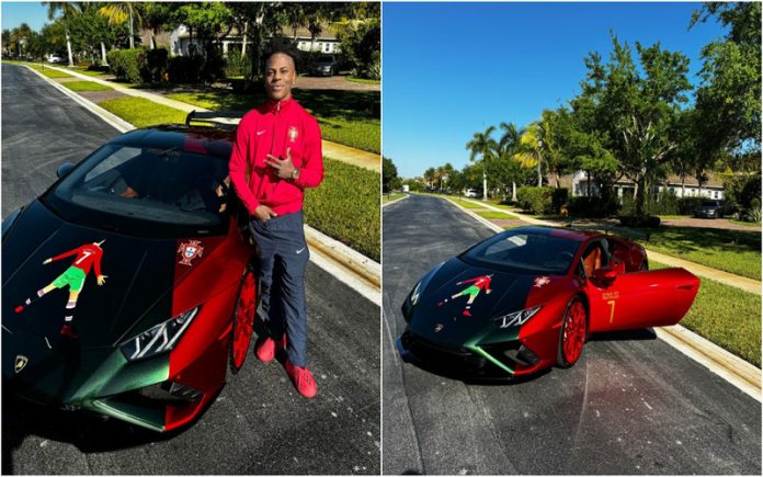 Speed comprou um Lamborghini Huracan que é um tributo a Cristiano Ronaldo