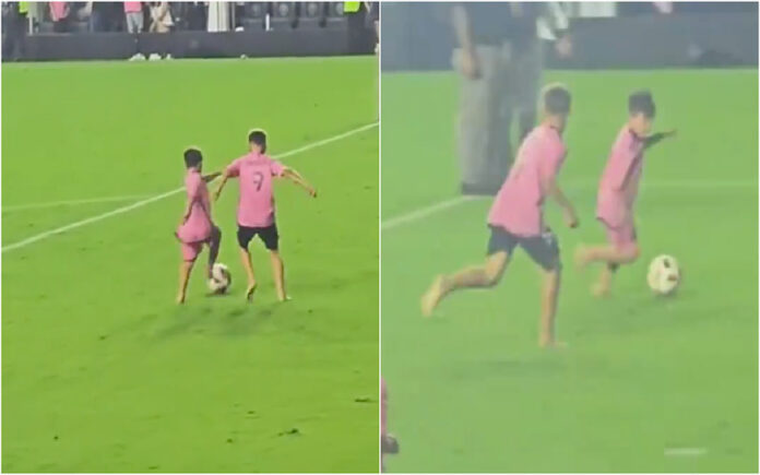 Filho de Messi faz túnel ao filho de Luis Suárez e o momento torna-se viral