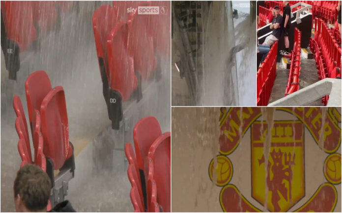 Imagens impressionantes de infiltrações em Old Trafford dão que falar