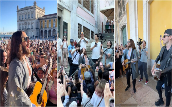 Jared Leto surpreende fãs com concerto-surpresa nas ruas de Lisboa