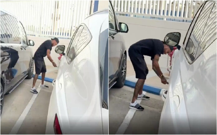 Neymar vinga-se de brincadeira e fura pneus do carro do colega de equipa