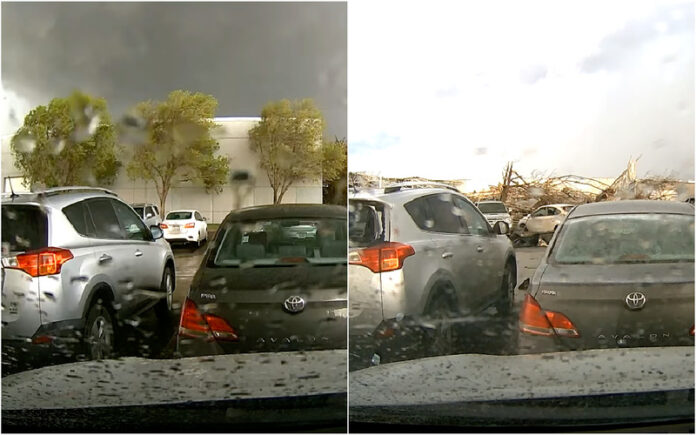 Veja o momento em que um tornado devastou tudo ao seu redor