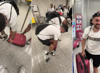 Passageiro partiu as rodas da mala para não pagar mais 70€ em voo da Ryanair Passageiro partiu as rodas da mala para não pagar mais 70€ em voo da Ryanair