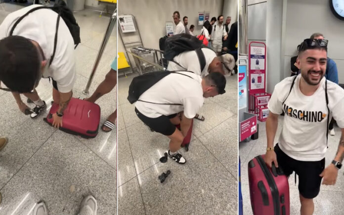 Passageiro partiu as rodas da mala para não pagar mais 70€ em voo da Ryanair Passageiro partiu as rodas da mala para não pagar mais 70€ em voo da Ryanair