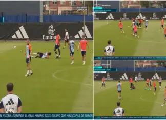 Antonio Rüdiger dá as “Boas-vindas” a Endrick no treino do Real Madrid