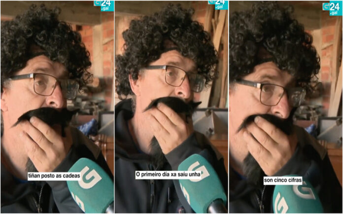 Disfarce insólito Homem esconde identidade em reportagem televisiva