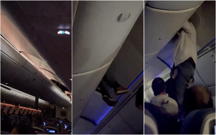 Resgate após forte turbulência Vídeo mostra passageiro no teto de avião da Air Europa
