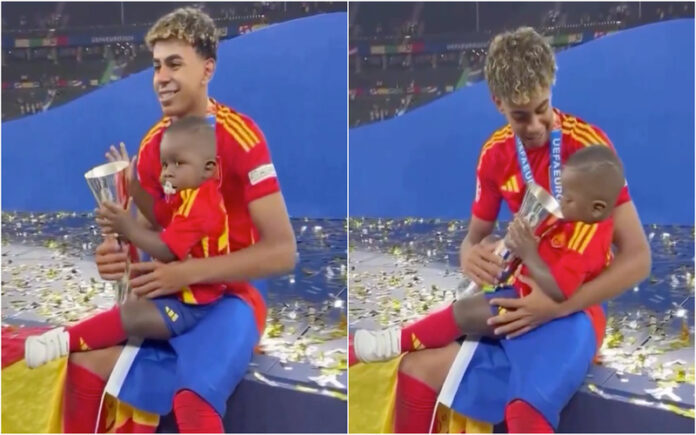 Yamal celebra vitória do Euro com o irmão mais novo e conquista as redes sociais