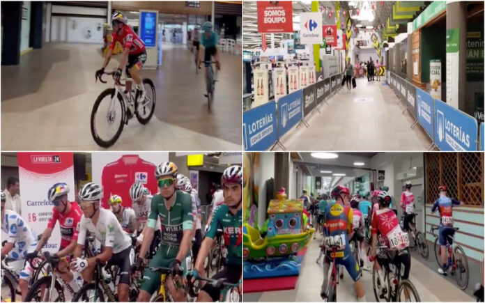 6ª Etapa da Vuelta 2024 inicia-se dentro de um supermercado Carrefour em Jerez de la Frontera