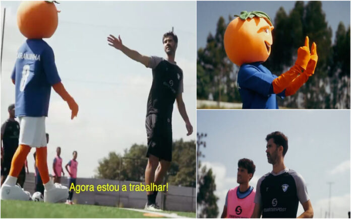 Ukra disfarça-se de laranja e prega partida a Tarantini