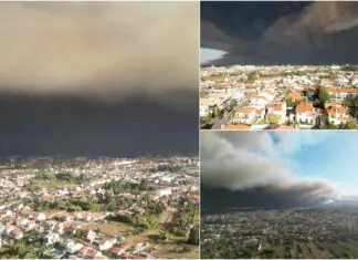 Drone capta imagens impressionantes de devastador incêndio em Albergaria
