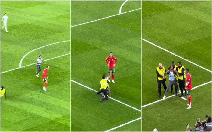 Invasão de campo anula oportunidade de golo para Portugal e irrita Ronaldo