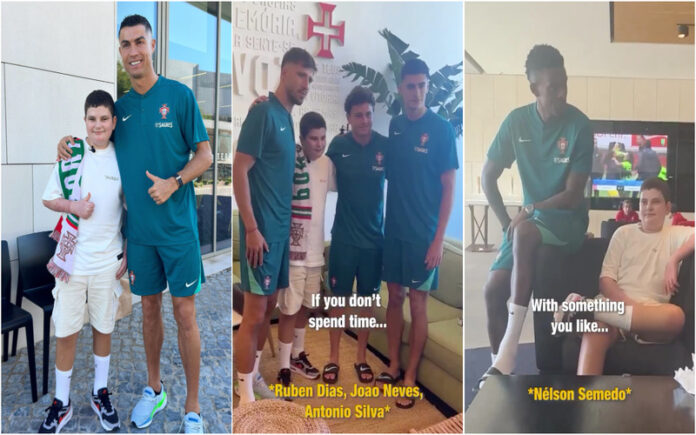 Jovem que perdeu família em tragédia em Milfontes conhece Cristiano Ronaldo e a Seleção Nacional