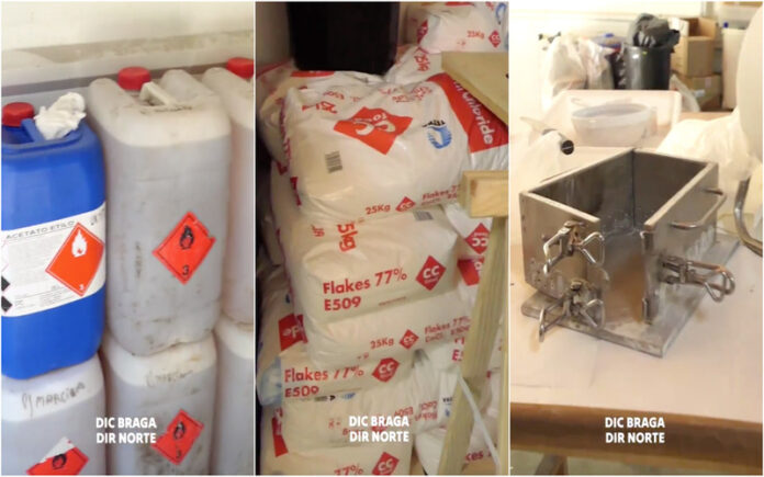 Laboratório de cocaína produzia 10 Kg por dia em Santa Maria da Feira