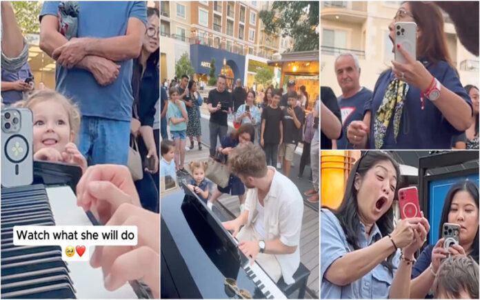 Menina de 3 anos emociona ao pedir que pianista de rua toque My Heart Will Go On