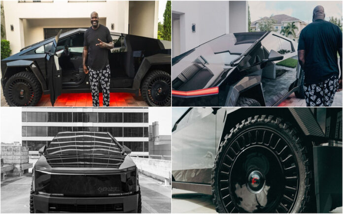 Shaquille O'Neal exibe Tesla Cybertruck personalizada e única