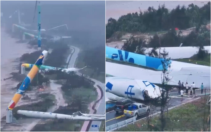 Super Tufão Yagi destrói parques eólicos na China