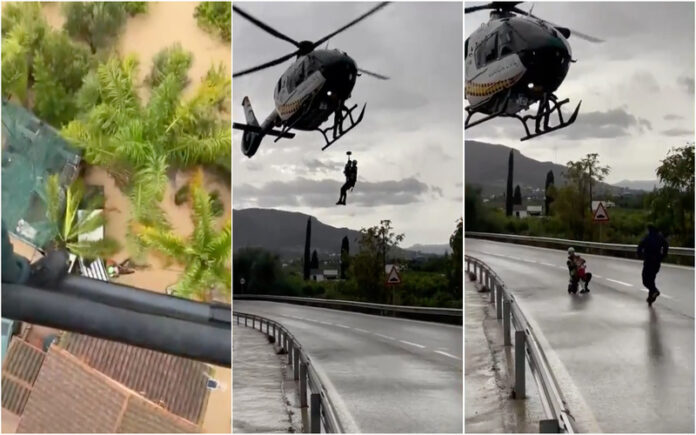 Criança é resgatada em Espanha após chuva intensa