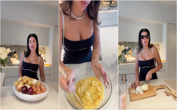 Georgina Rodríguez surpreende ao preparar Tortilha de Batata