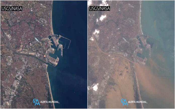 NASA divulga imagens satélite que exibem devastação da DANA em Valência