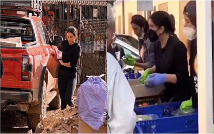 Rosalía junta-se aos voluntários para ajudar as vítimas das cheias em Valência