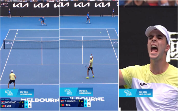 Jaime Faria faz história ao ganhar set a Djokovic e celebra efusivamente
