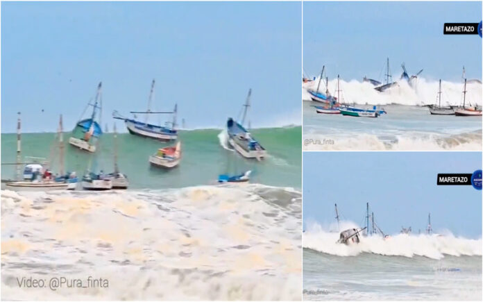 Ondas gigantes no Peru causam destruição e prejuízos em embarcações