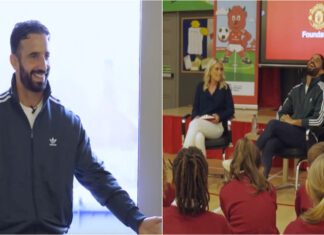 Ruben Amorim surpreende alunos em escola primária de Manchester