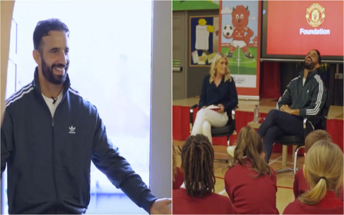 Ruben Amorim surpreende alunos em escola primária de Manchester