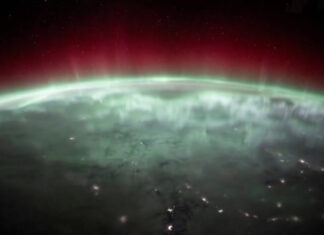 Aurora boreal “dança” no espaço em imagens captadas pela EEI