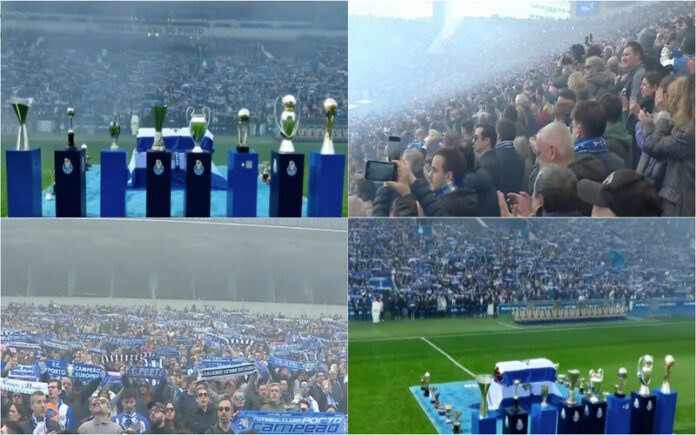 Hino do FC Porto ecoa no Dragão no adeus a Pinto da Costa