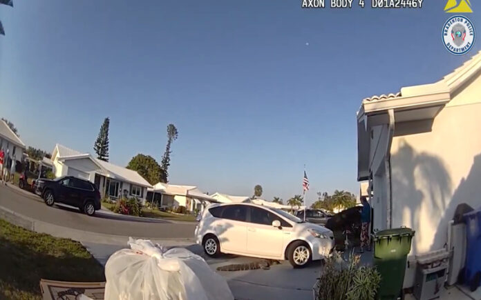 Jacaré bloqueia entrada e polícia faz entrega inesperada