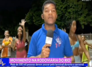 Repórter assaltado em direto durante o Carnaval do Rio