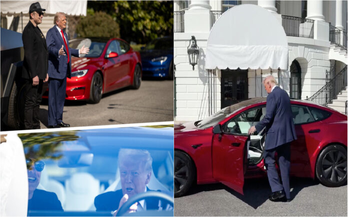 Trump compra Tesla e elogia Musk Um grande americano