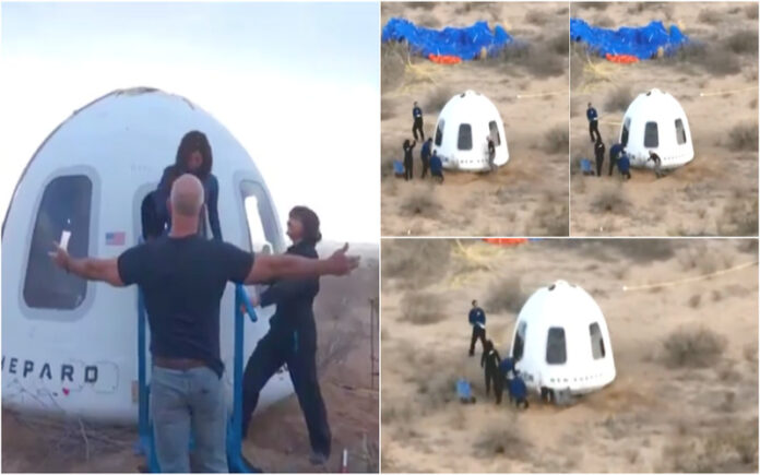 Jeff Bezos tropeça ao receber noiva do espaço e vira meme nas redes