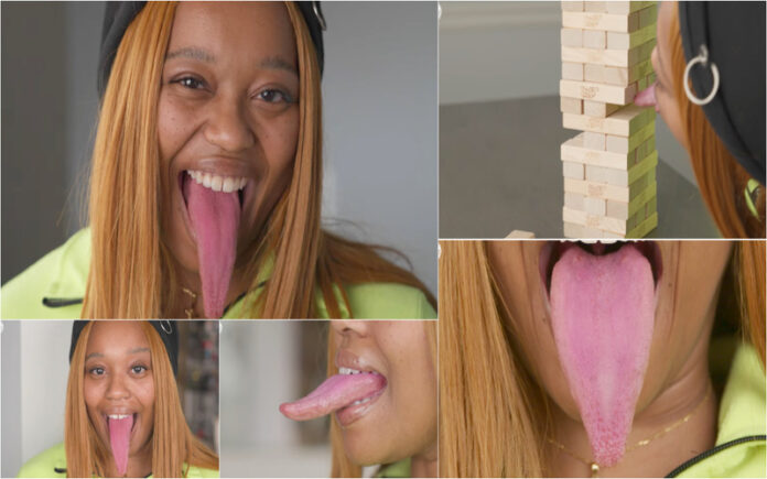 Recordista da língua mais longa do mundo joga Jenga de forma inusitada