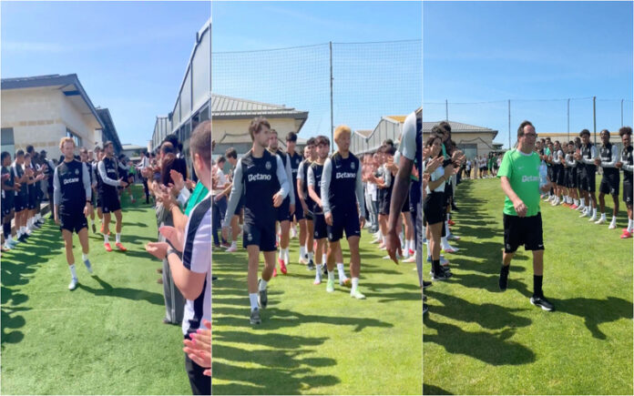 Sporting recebido em festa na Academia após bicampeonato (até Paulinho foi lembrado)