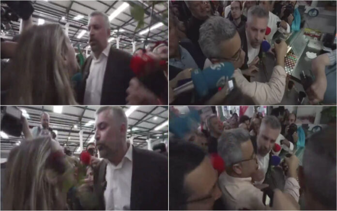 Tensão no mercado do Livramento Joana Amaral Dias confronta Pedro Nuno Santos