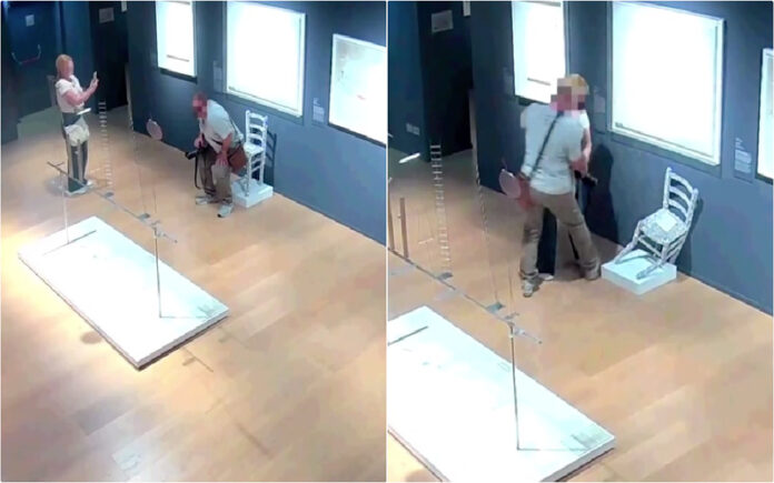 Turista provoca estrago em obra de arte ao ignorar sinalização no museu italiano