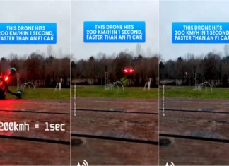 Drone ultrapassa os 200 km/h num arranque surpreendente em apenas um segundo