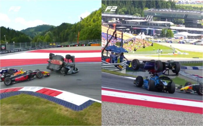 Halo salva pilotos num impressionante acidente na Fórmula 2 na Áustria