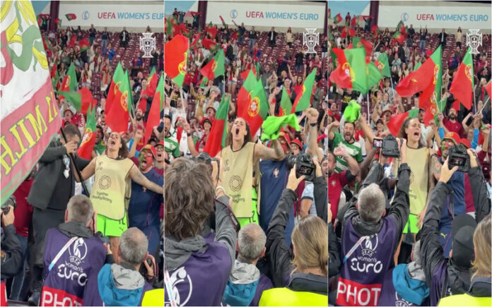 Patrícia Morais vibra com adeptos após empate emocionante frente à Itália