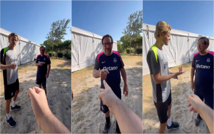 Paulinho cria jogada inédita no pedra, papel ou tesoura e deixa Hjulmand confuso