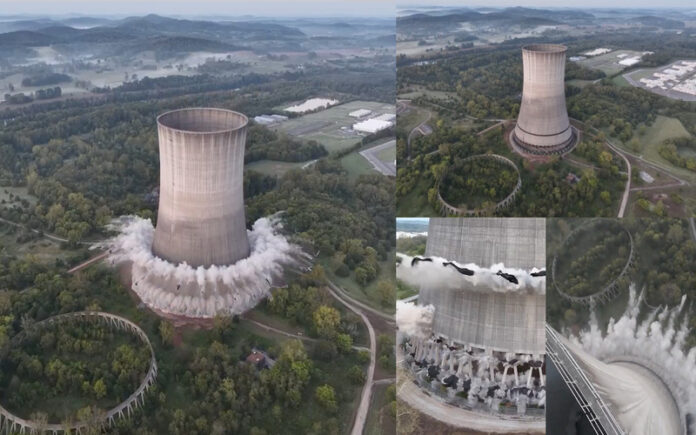 Implosão de torre nuclear em Hartsville deixa imagens marcantes