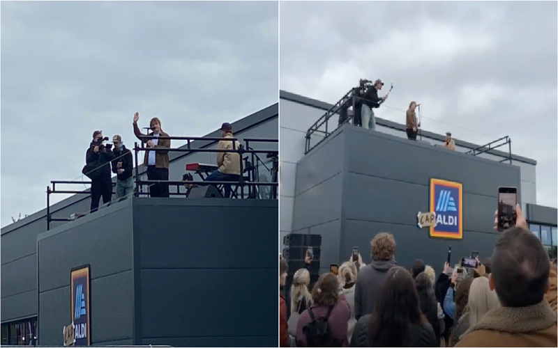 Lewis Capaldi surpreende fãs com concerto inesperado no telhado de supermercado