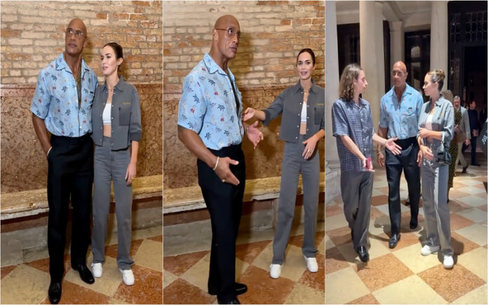 The Rock surpreende em Veneza com transformação radical para novo filme