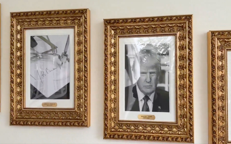 Trump substitui retrato de Biden por caneta automática na Casa Branca