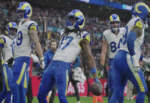 Jogadores da NFL recriam celebração de Cristiano Ronaldo em Wembley
