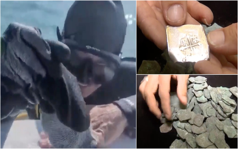 Mergulhadores descobrem tesouro de navio espanhol naufragado em 1715